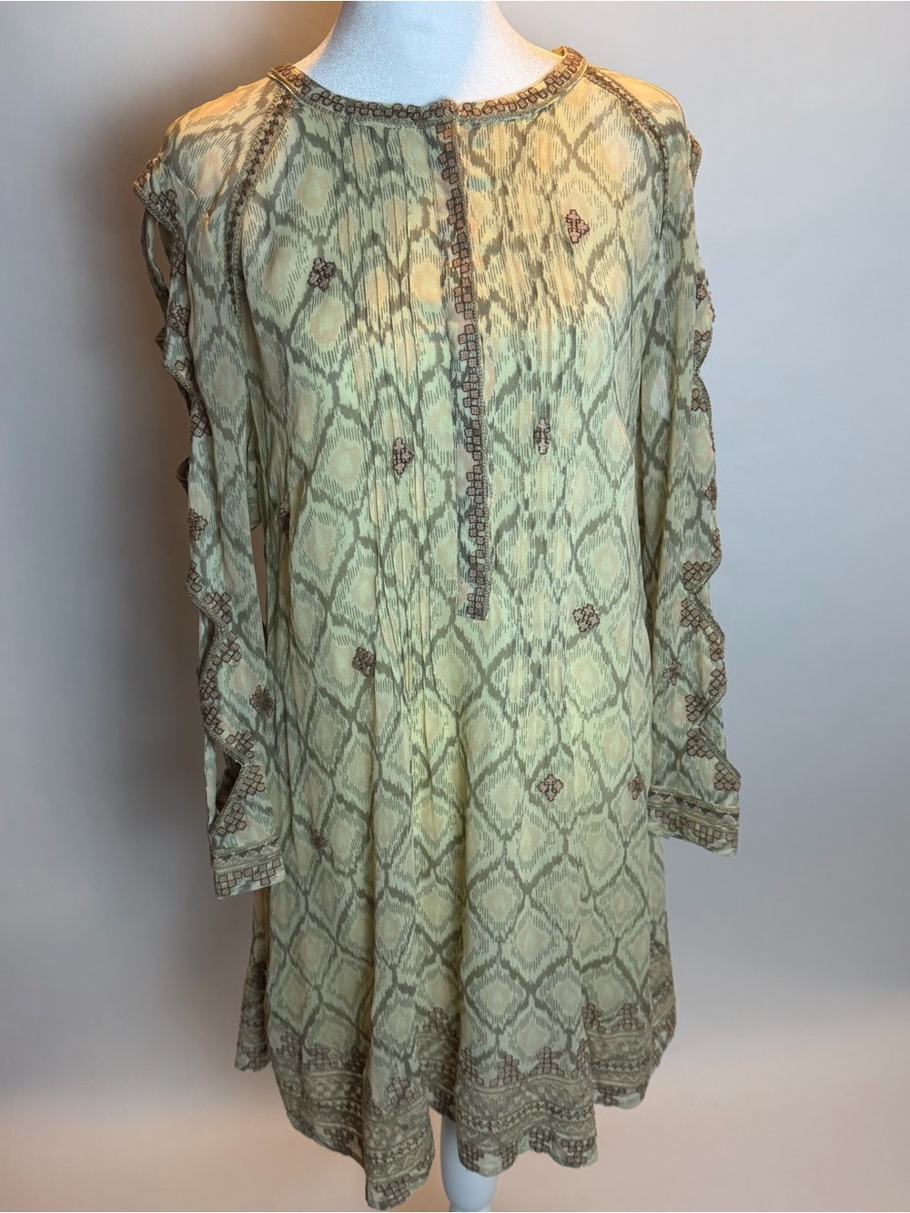 Free People New Romantics Embroidered Boho Tunic Dress